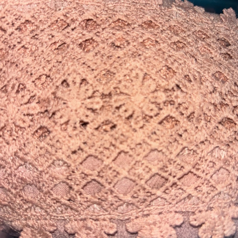 ZESICA Sz Small Dusty Rose Boho Summer Strapless Lace Beachy Flowy Maxi Sundress - Picture 11 of 11